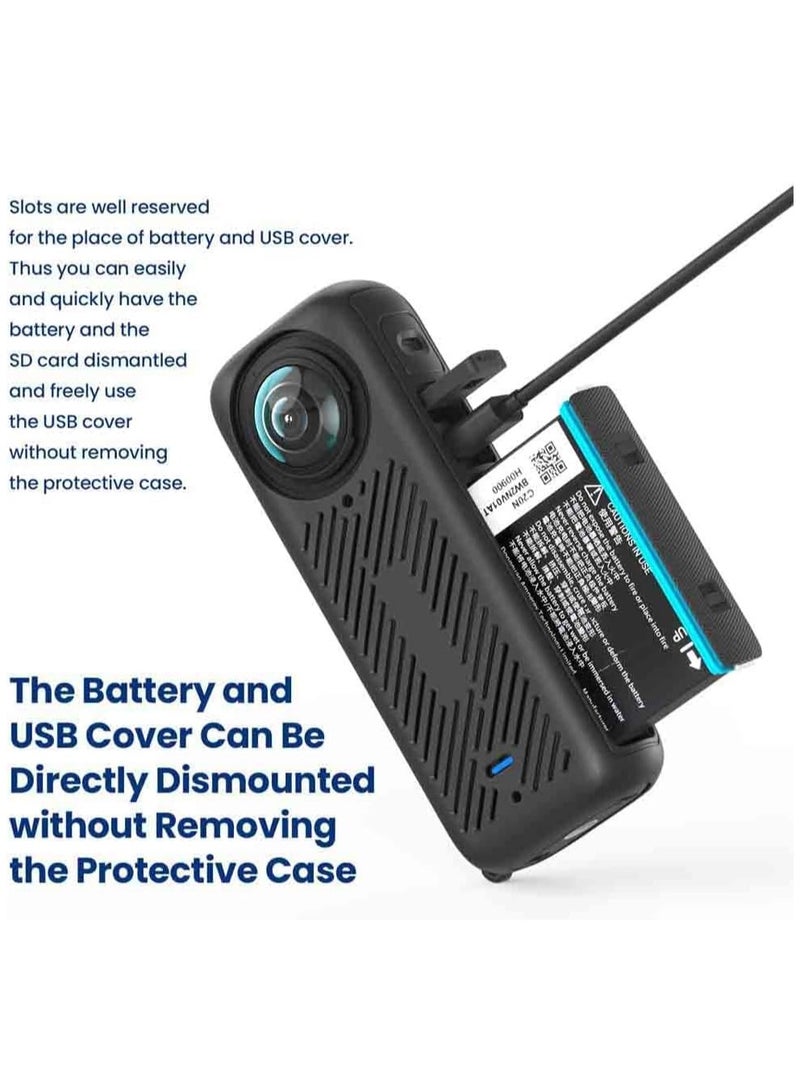 Zikra غطاء واقي من السيليكون وملحقات لـ Insta360 X4، بما في ذلك غطاء العدسة - غطاء سيليكون متين لحماية معززة لكاميرا Insta360 One X4. - Image 3