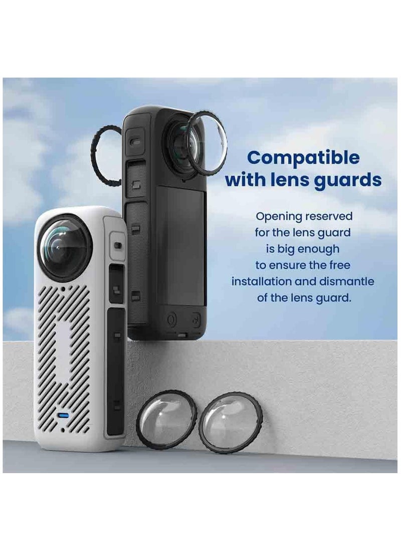 Zikra غطاء واقي من السيليكون وملحقات لـ Insta360 X4، بما في ذلك غطاء العدسة - غطاء سيليكون متين لحماية معززة لكاميرا Insta360 One X4. - Image 4