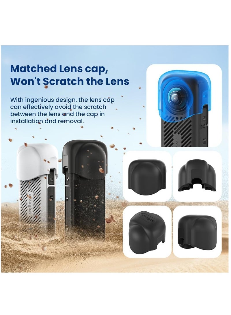 Zikra غطاء واقي من السيليكون وملحقات لـ Insta360 X4، بما في ذلك غطاء العدسة - غطاء سيليكون متين لحماية معززة لكاميرا Insta360 One X4. - Image 2