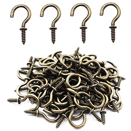 IDEALSV Small Bronze Ceiling Hooks - 5/8'' Screw-in Lights & Jewelry Hooks (40 Pack) - Image 1