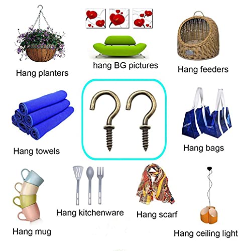 IDEALSV Small Bronze Ceiling Hooks - 5/8'' Screw-in Lights & Jewelry Hooks (40 Pack) - Image 5