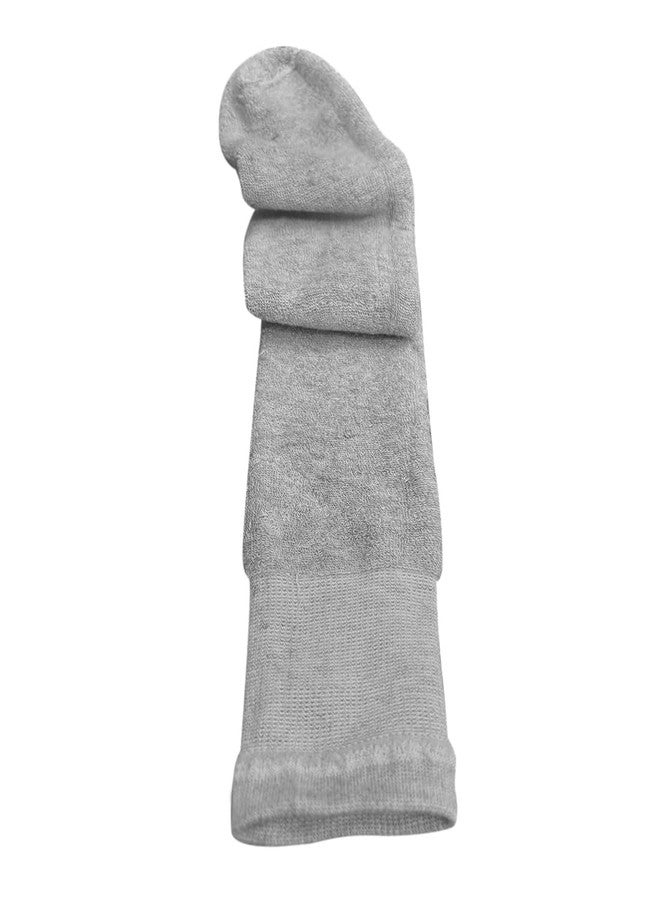 MUKHAKSH (Pack of 3 Pairs = 6 Socks Girls Winter Woolen Warm Melange Grey Knee Length Knee High Socks - Image 2