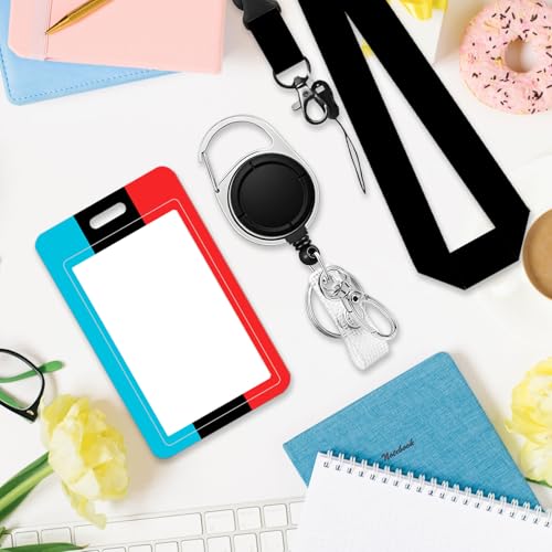 NIWPKDCE Gamepad Badge Holder with Boys Lanyard, Game Controller ID Badge Holder with Retractable Reel Clip and Keychain, Gamer Vertical Identity Card Cover Case Protector for Gaming Lovers - Image 2