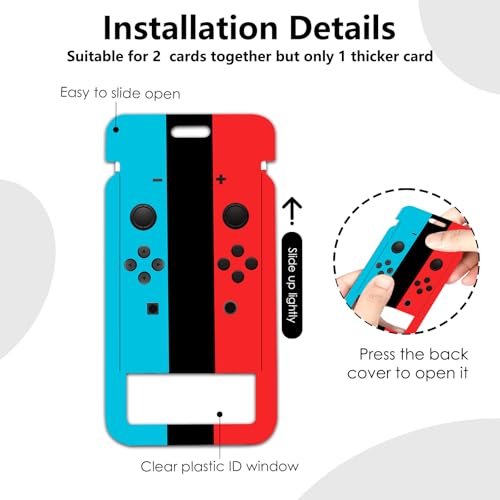 NIWPKDCE Gamepad Badge Holder with Boys Lanyard, Game Controller ID Badge Holder with Retractable Reel Clip and Keychain, Gamer Vertical Identity Card Cover Case Protector for Gaming Lovers - Image 4