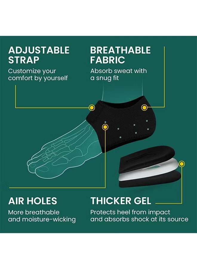 Bincoo Plantar Fasciitis Gel Heel Protectors Heel Cups for Women Men Heels Spur Pain Relief Heel Inserts Pads for Achilles Tendonitis Dry Cracked Heel Support Cushion L - Image 2