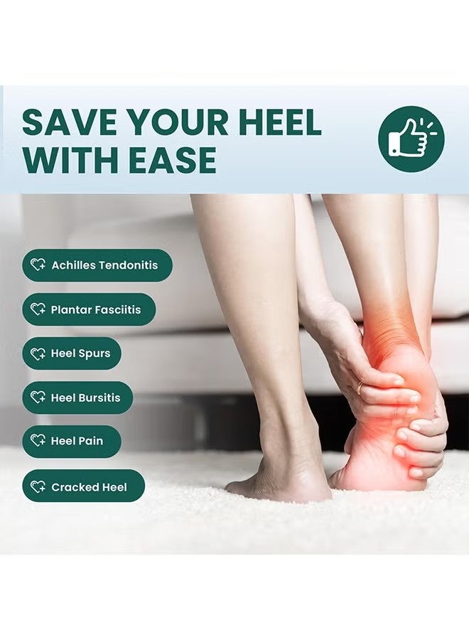 Bincoo Plantar Fasciitis Gel Heel Protectors Heel Cups for Women Men Heels Spur Pain Relief Heel Inserts Pads for Achilles Tendonitis Dry Cracked Heel Support Cushion L - Image 5