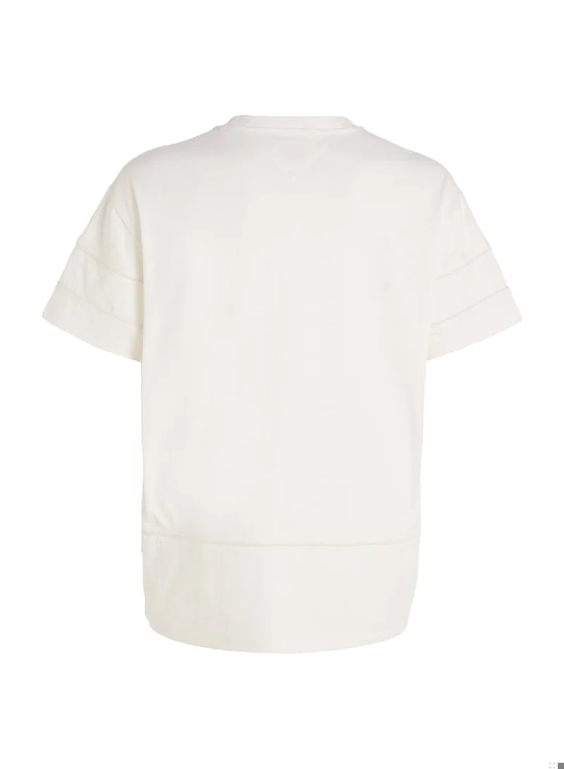 TOMMY JEANS Men's Logo Embroidered Short Sleeves T-Shirt, White