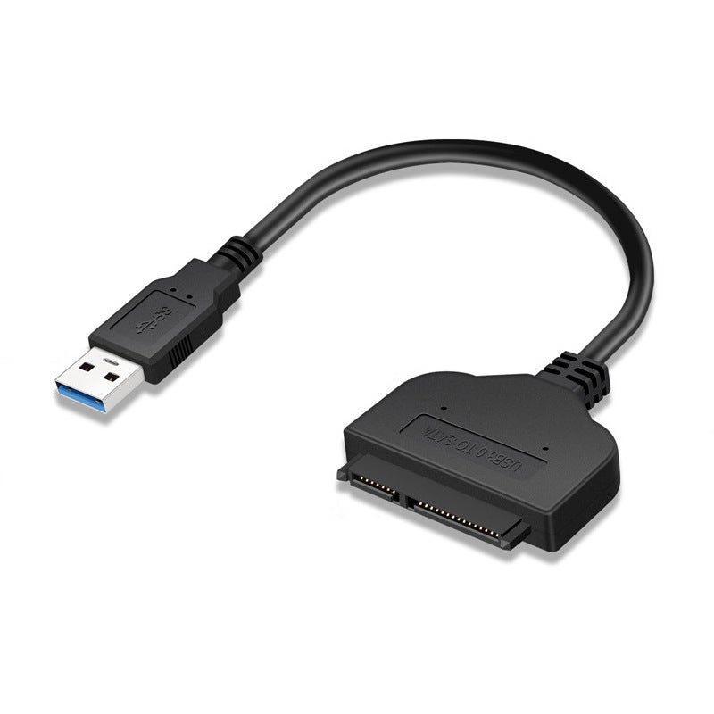 كابل SATA USB 3.0: كابل محرك أبيض أسود بحجم 2.5 بوصة - محول سريع لنقل البيانات SATA SSD HDD للتوصيل بالتخزين الخارجي - Image 1