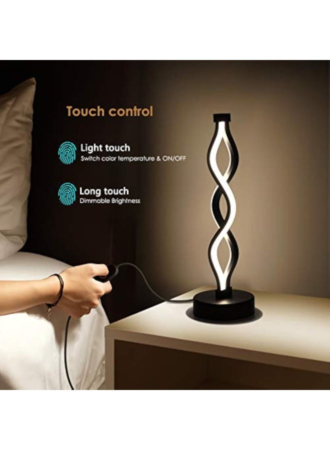 Arabest Spiral LED Table Lamp Black, Dimmable Metallic Bedside Lamp with Touch Controller, 3 Colour Temperature, 15.8 Inch Height, Decorative Lamp for Home, Living Room - Image 4