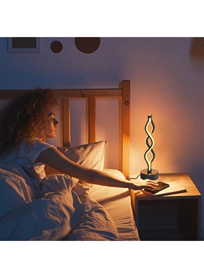 Arabest Spiral LED Table Lamp Black, Dimmable Metallic Bedside Lamp with Touch Controller, 3 Colour Temperature, 15.8 Inch Height, Decorative Lamp for Home, Living Room - Image 3