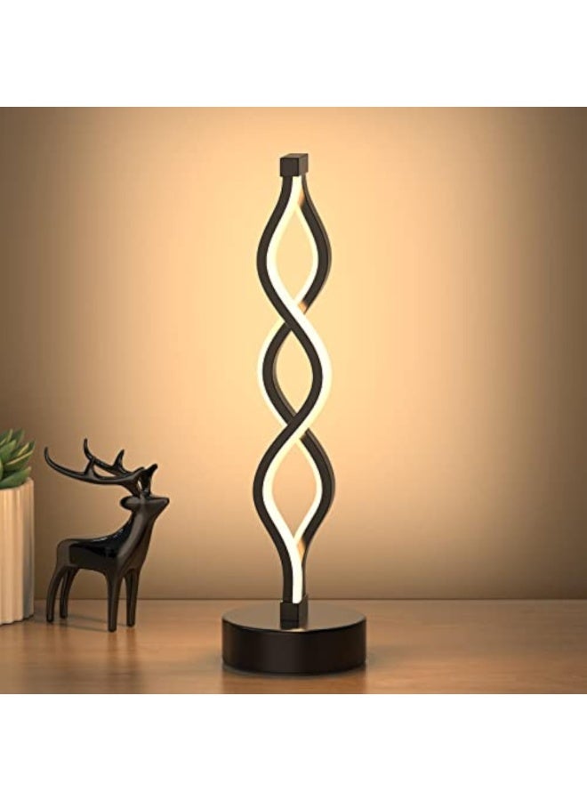 Arabest Spiral LED Table Lamp Black, Dimmable Metallic Bedside Lamp with Touch Controller, 3 Colour Temperature, 15.8 Inch Height, Decorative Lamp for Home, Living Room - Image 1