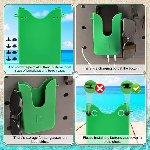 BestStone Silicone Phone Holder for Bogg Bags, Compatible Phone Case Attachment, Beach Tote Bag Accessory – Ideal Holder for Bogg & Similar Beach Bags (Black) - Image 5
