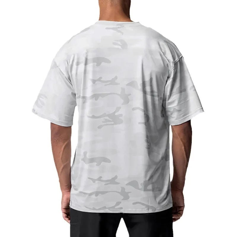 GYM quick-drying camouflage round neck half sleeve sports fitness short sleeve clothes men''s summer running training T-shirt fashion - Image 5