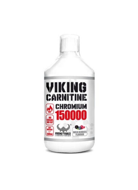 Viking Carnitine Chromium 150000 - Fat Burner, 500 ml, 16 servings, For faster fat burning process (Strawberry)