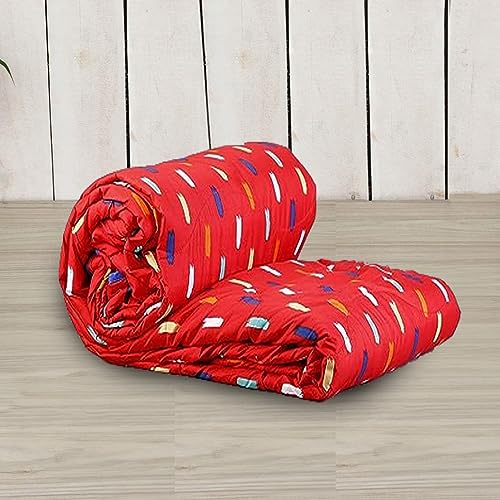 Zinnia Ultra Soft Microfibre Printed Comforter | (Print - Shapes) (Stroke Red and Navy) - Image 2
