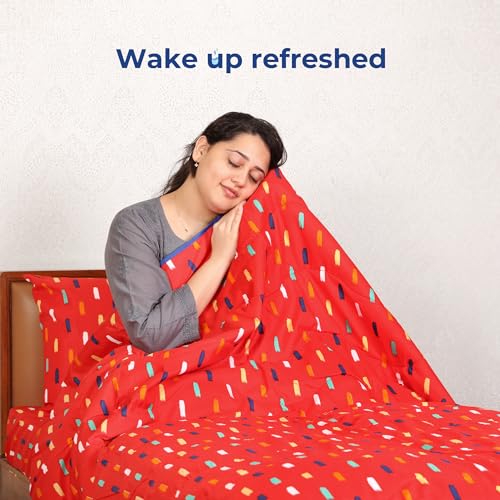 Zinnia Ultra Soft Microfibre Printed Comforter | (Print - Shapes) (Stroke Red and Navy) - Image 5