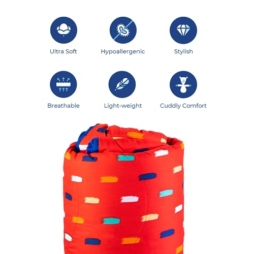 Zinnia Ultra Soft Microfibre Printed Comforter | (Print - Shapes) (Stroke Red and Navy) - Image 4
