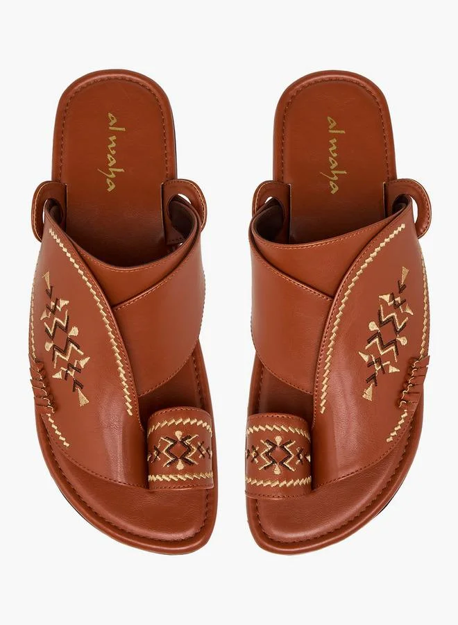Al Waha Embroidered Slip-On Arabic Sandals