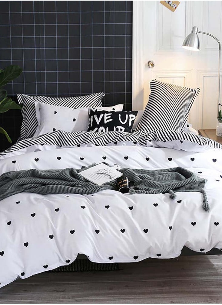 Sharpdo - 4 Pieces Bed Sheet Set Luxury Cotton Microfiber Soft Quilt Set With 1 Comforter/Quilt Cover, 1 Flat Sheet And 2 Pillowcases Single 2.2m(220*240cm) Bed - Image 1