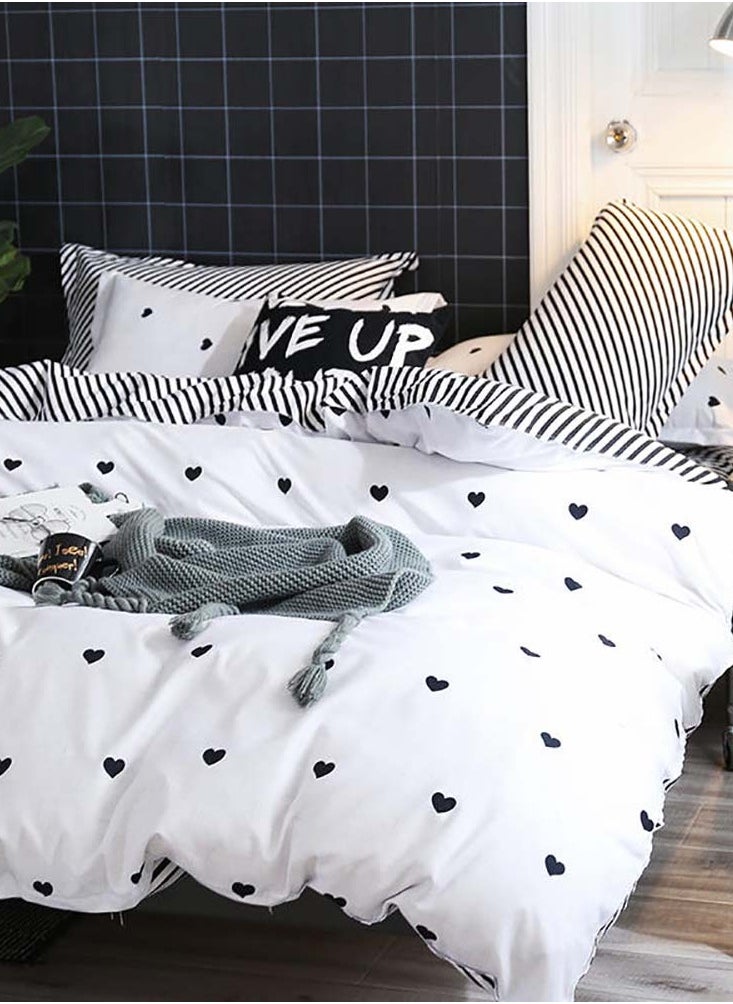 Sharpdo - 4 Pieces Bed Sheet Set Luxury Cotton Microfiber Soft Quilt Set With 1 Comforter/Quilt Cover, 1 Flat Sheet And 2 Pillowcases Single 2.2m(220*240cm) Bed - Image 1