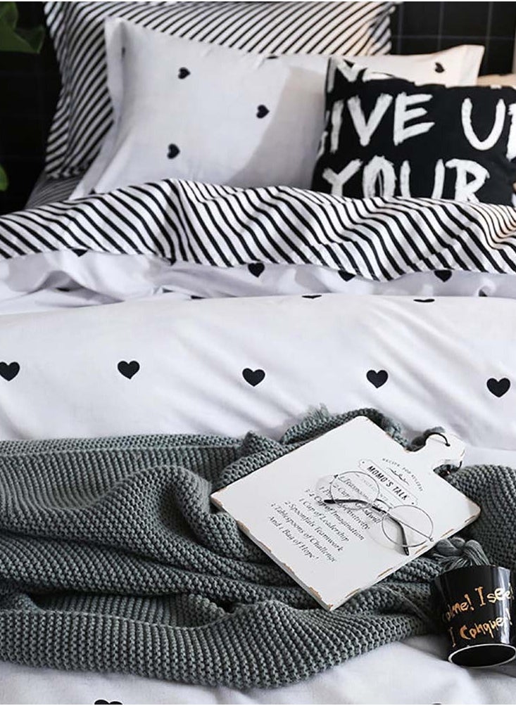 Sharpdo - 4 Pieces Bed Sheet Set Luxury Cotton Microfiber Soft Quilt Set With 1 Comforter/Quilt Cover, 1 Flat Sheet And 2 Pillowcases Single 2.2m(220*240cm) Bed - Image 1
