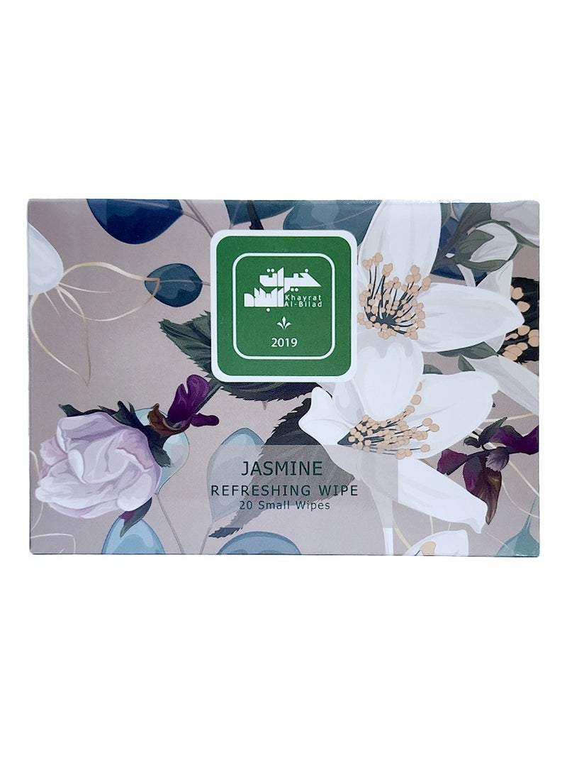 Refreshing Antibacterial Wet Wipes with Scent ( JASMINE ) - 20 Wipes - Image 1