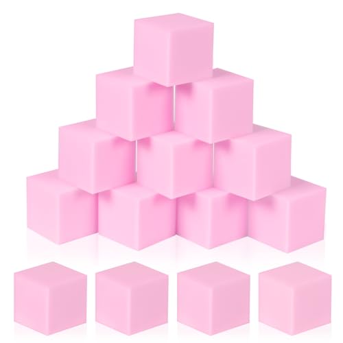 COZYTRAUM 24Pack 5 Inch Foam Cubes Soft Play Pit Fillers for Indoor Games Trampoline  Rock Climbing Mats  Light Pink - Image 1