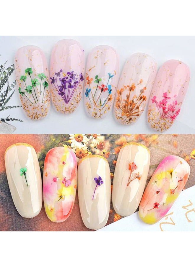 KingMas 12 Colors Dried Flowers for Nail Art, 1 Box Dry Flowers Mini Real Natural Flowers Nail Art Supplies 3D Applique Nail Decoration Sticker Decor (A) - Image 4