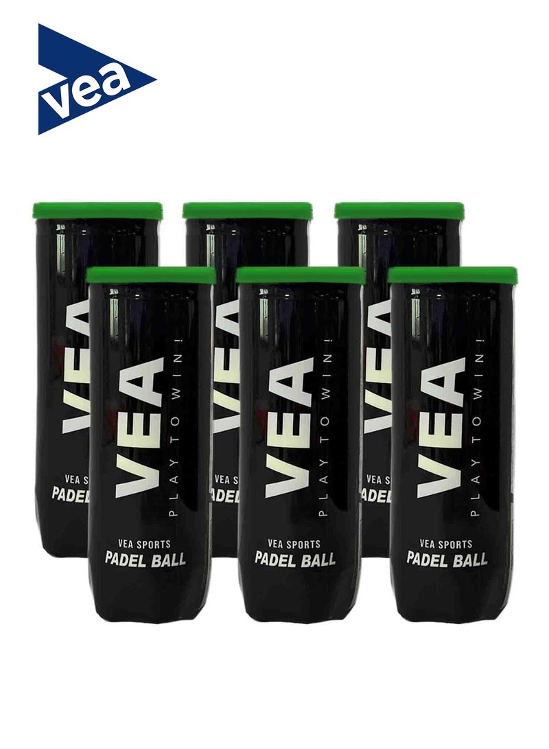 VEA VEA Padel Balls - 6 Tubes (18 Balls) for Enhanced Performance - Image 1