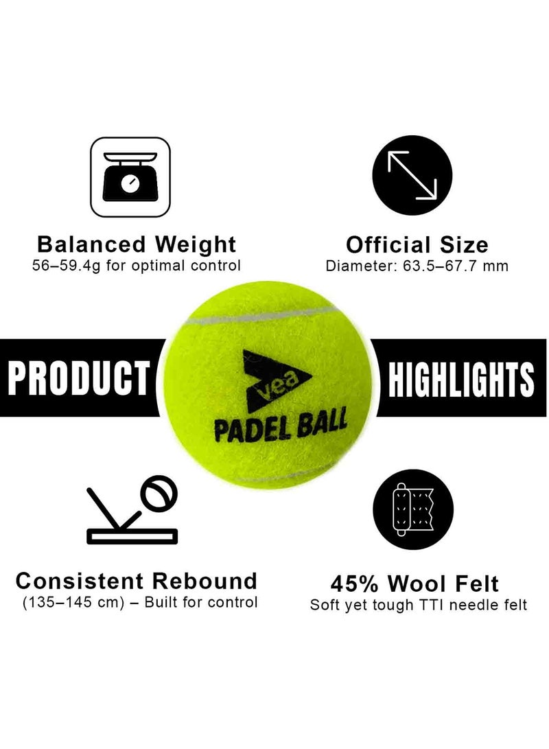 VEA VEA Padel Balls - 6 Tubes (18 Balls) for Enhanced Performance - Image 2