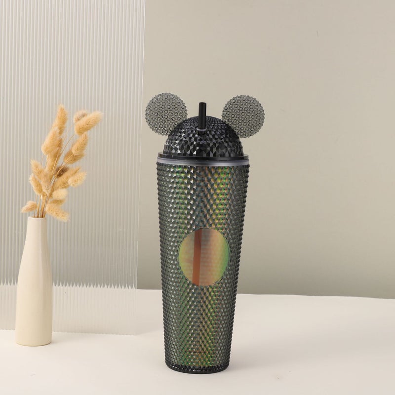 Supply Double-Layer Plastic Pipette Cup Large Capacity Creative Hand Cup Electroplating Colorful Double-Layer Fish Scale Durian Cup - Image 1