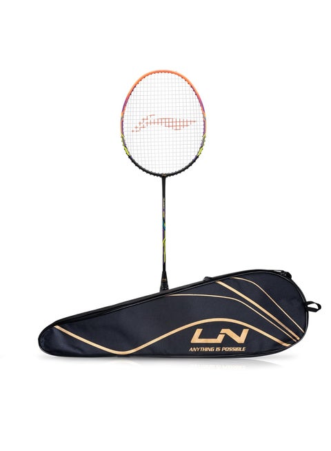 Turbo 99 Carbon Fibre Strung Badminton Racket with Full Racket Cover | For Intermediate Players | 84 grams | Maximum String Tension - 30lbs