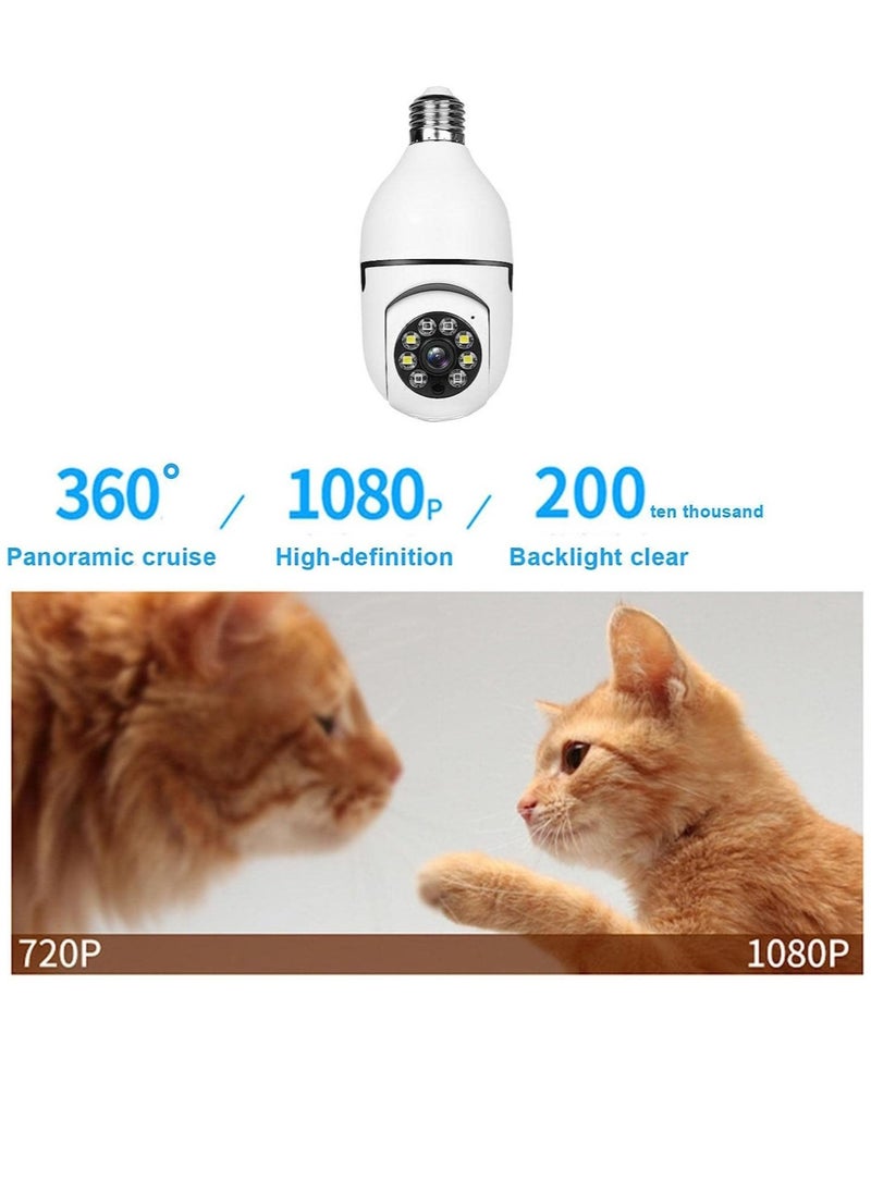 ELTRAZONE - Bulb Camera 1080P, Night Vision IP Camera, PTZ Camera, 4X Digital Zoom Monitor, Home Security System, WiFi Camera Full Color - Image 1