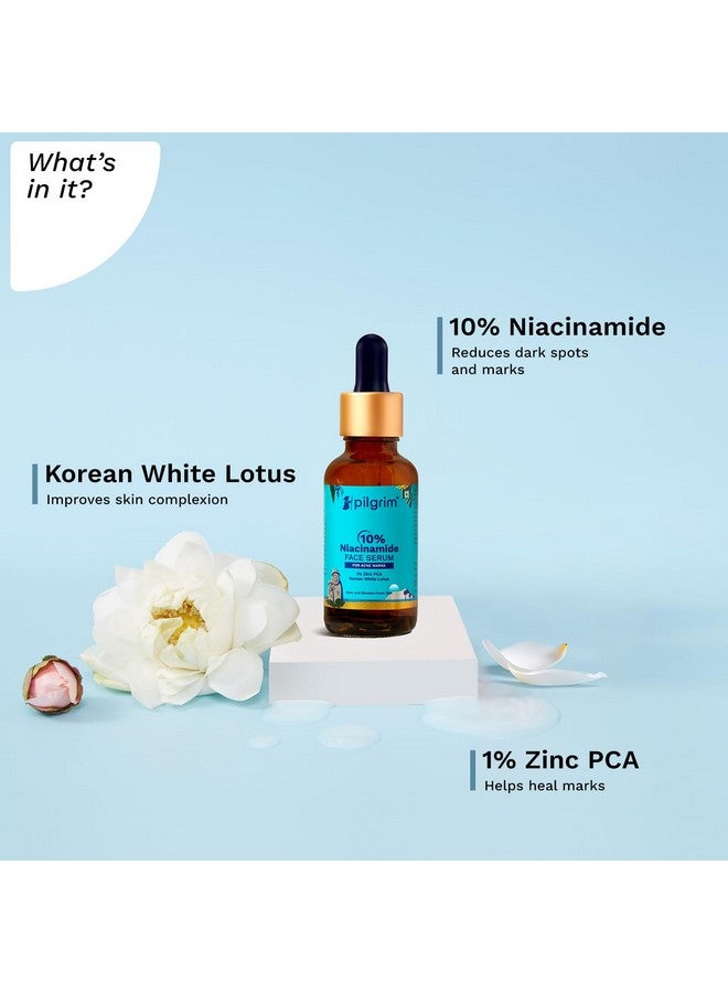 PILGRIM 10% Niacinamide Face Serum For Acne Marks 30Ml | Fades Blemishes & Dark Spots | Oil Control | Brightens & Evens Skin Tone | All Skin Types | Women & Men | - Image 2