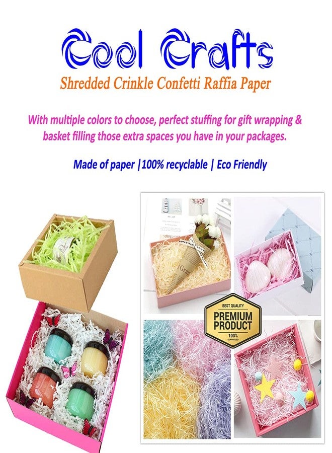 Cool Crafts ورق ملون فلورسنت ممزق، قصاصات ورقية مجعدة، خيوط رافيا لتغليف الهدايا، حشو الصناديق، زينة عيد الفصح وعيد الميلاد، أعمال يدوية، جودة ممتازة (أصفر ليموني، عينة منتج) - Image 5