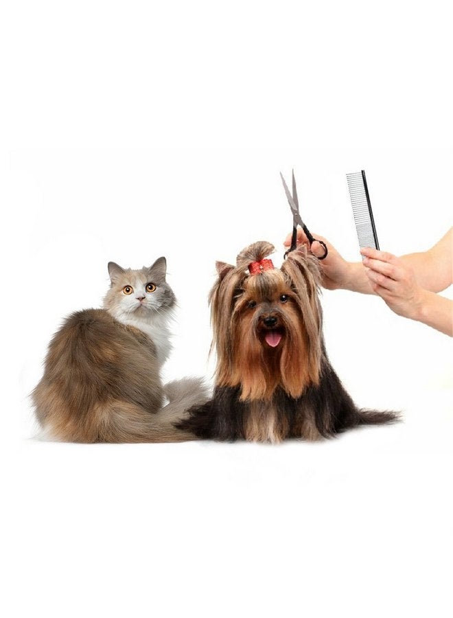 زيتوب مشط Zittop للكلاب وفرشاة العناية بالحيوانات الأليفة للقطط والجراء والكلاب السلوقية ذات الفراء المتوسط / الخشن، أمشاط إزالة التشابك سهلة الإمساك بأسنان مستديرة من الفولاذ المقاوم للصدأ متباعدة بشكل مختلف - فضي - Image 3