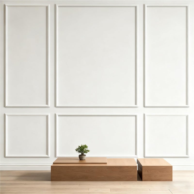 Abyssaly Accent Peel and Stick Wall Molding Kit - White Frame Premade Moulding Panel - Self Adhesive Board and Batten wall Panel kit - Ready to Assemble Art Decorative Arch wall Molding (50"x40"x20") - Image 1