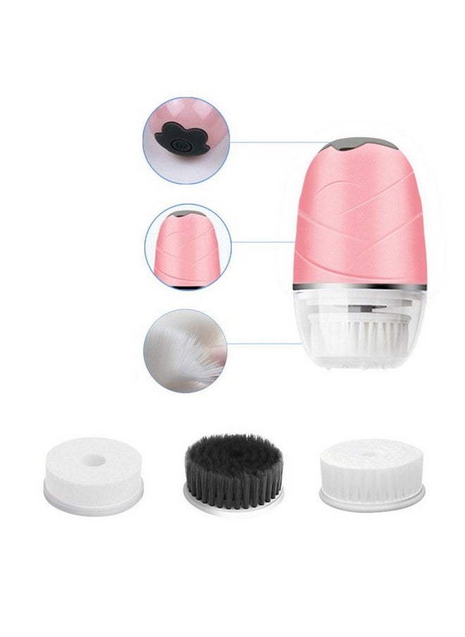 Dealsure - Facial Cleansing Brush 3 Kinds Of Waterproof Facial Brush Head Replacement, Rechargeable Cleansing Brush For Facial Exfoliation, Blackhead, Deep Makeup Removal, Vibrating For Deep Cleansing. - Image 1