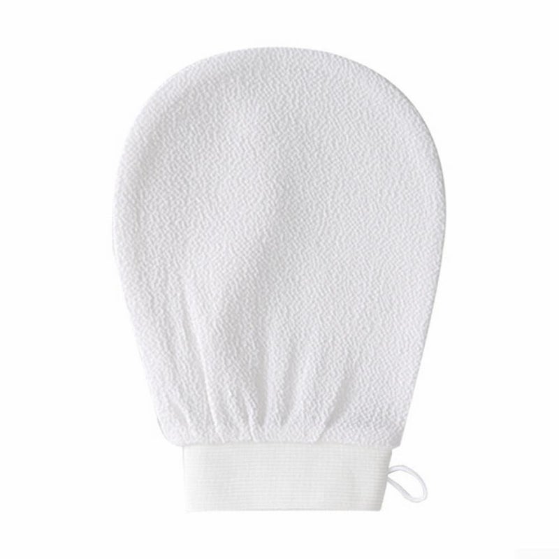 White Exfoliating Glove Body Scrub Mitt For Dead Skin Removal Rayon Bath Glove 1 Pc - Image 2