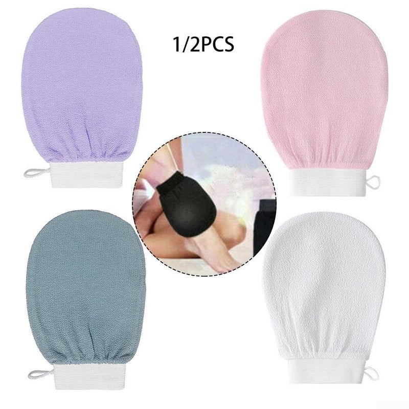 White Exfoliating Glove Body Scrub Mitt For Dead Skin Removal Rayon Bath Glove 1 Pc - Image 3