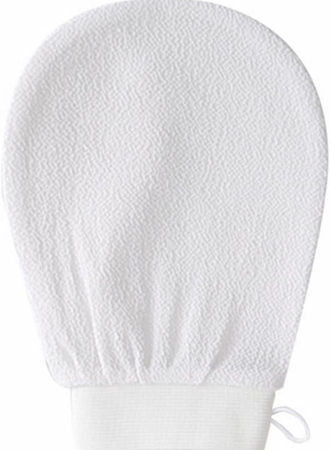 White Exfoliating Glove Body Scrub Mitt For Dead Skin Removal Rayon Bath Glove 1 Pc - Image 1