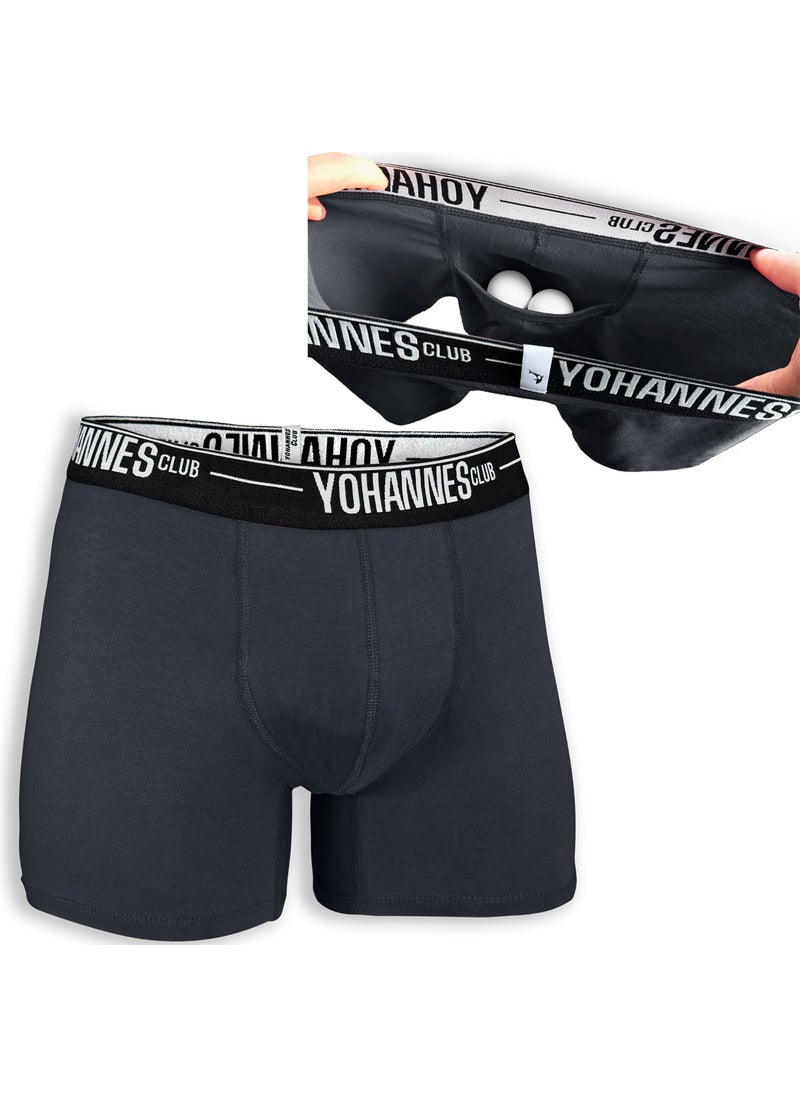 Yohannes Club - men, Special Pouch Cotton Boxer, single, Smoke - Image 1