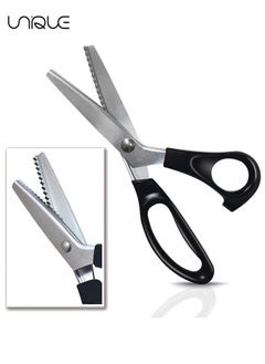 Unique Pinking Shears for Dressmaking, Professional Stainless Steel Tailor Scissors for Felt Paper Fabric Cutting/Sewing, Handled Zig Zag, Children Adults Art and Craft  - Image 1