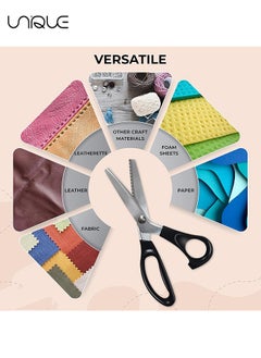Unique Pinking Shears for Dressmaking, Professional Stainless Steel Tailor Scissors for Felt Paper Fabric Cutting/Sewing, Handled Zig Zag, Children Adults Art and Craft  - Image 3