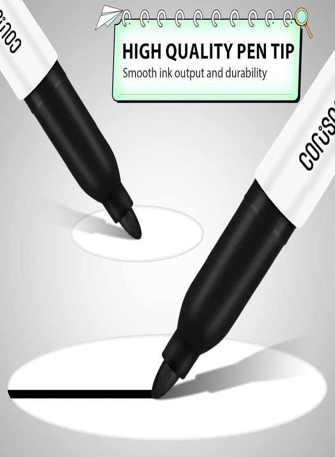 coruscant Fine Point Permanent Markers Bulk, 30 Pack Quickly Drying, Waterproof, Smudge-proof, Fade Resistant Ink for Writing, Labeling on Plastic, Metal, Wood, Glass, Stone for Home Office School - Image 3