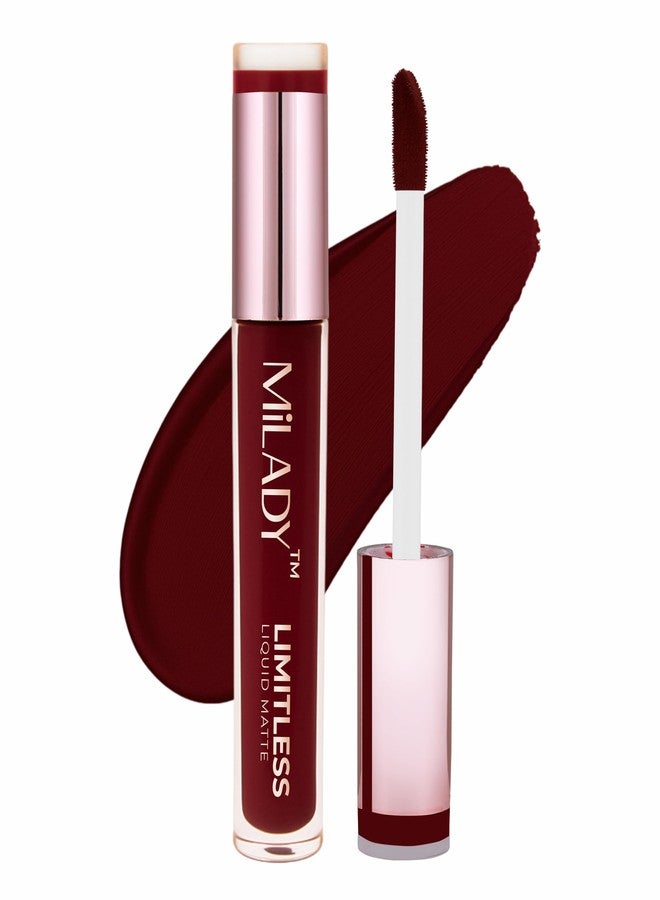 ميليدي  أحمر شفاه سائل من ميلادي ليميتليس بزبدة الشيا وفيتامين هـ | يدوم طويلاً ومقاوم للتلطخ | أحمر شفاه مطفي غير قابل للانتقال للنساء (ميدنايت كيس، 3 مل) - Image 1