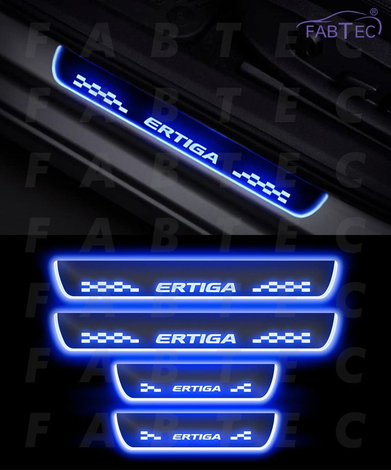 FABTEC لوحة سيل باب السيارة مع لمسة مرآة LED متوافقة مع ماروتي سوزوكي إرتيجا (مجموعة من 4 قطع، زرقاء)(ضمان 6 أشهر) - Image 2