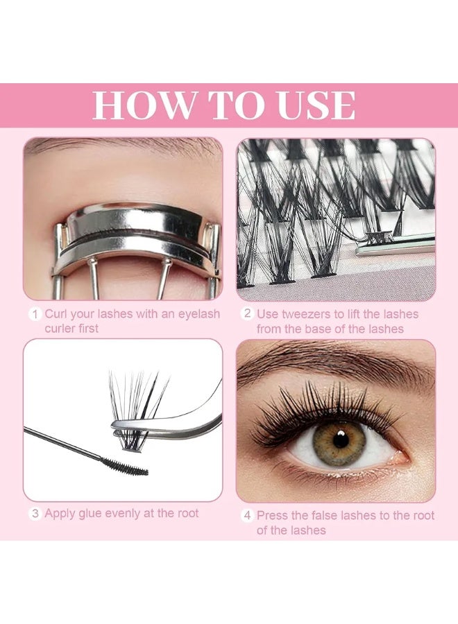 طقم رموش AOYASIYUE العنقودية (60 قطعة Mix) - أحجام متنوعة  احترافي - مظهر كثيف وجذاب - رموش DIY سهلة التركيب (طقم توفيري) - Image 3