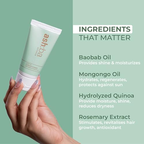 Ashba Botanics Leave-in Conditioner Frizzy Hair Fixer, For Dry & Dehydrated Hair | Moisturizes, Protects, Shiny Hair | With Rosemary Extracts | Hair Cream For Curls | For Men & Women - 8 Fl Oz - Image 5