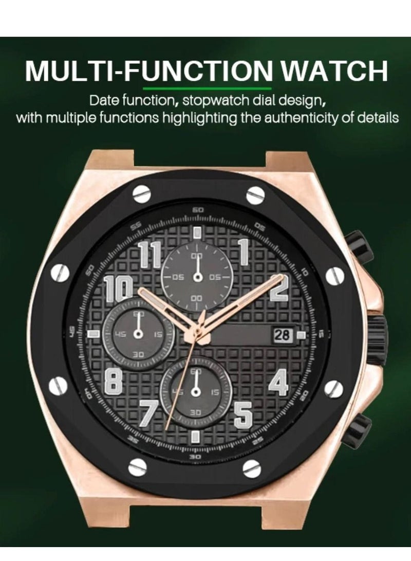 IIK Collection Men's hand watch with a black case with a stainless steel case, and a black silicone bracelet - Image 2